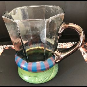 Mac-Kenzie Childs circus glass pitcher
